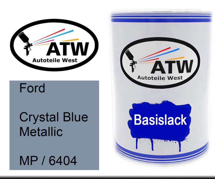 Ford, Crystal Blue Metallic, MP / 6404: 500ml Lackdose, von ATW Autoteile West.